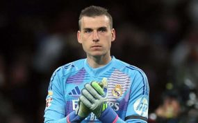 Lunin, en el partido ante el Leganés.