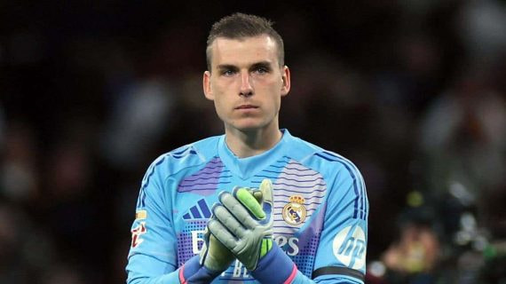 Lunin, en el partido ante el Leganés.