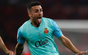 Dani Rodríguez celebra su gol en la final de Copa.