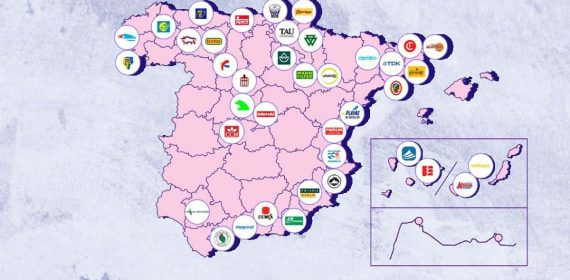 El mapa de las marcas desaparecidas en los equipos del deporte en España.