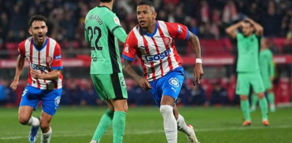 Savinho celebra uno de los goles del partido de ida.