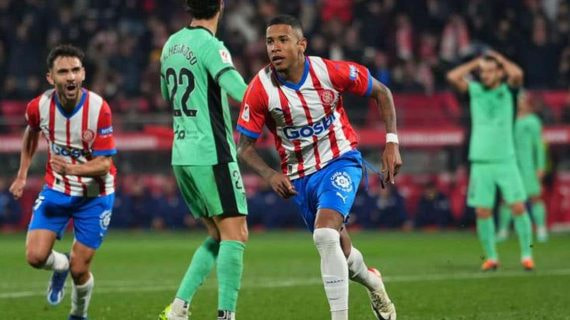 Savinho celebra uno de los goles del partido de ida.