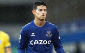 James Rodríguez en su etapa en el Everton.