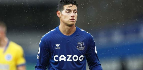 James Rodríguez en su etapa en el Everton.