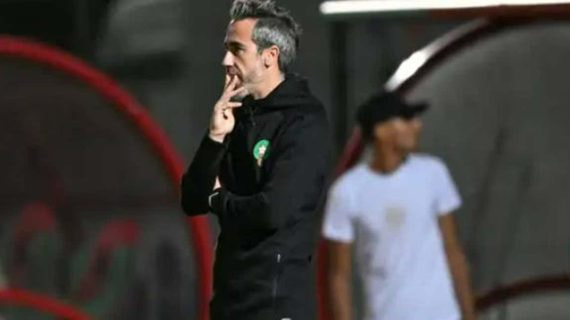 Jorge Vilda, durante un partido de la selección marroquí.