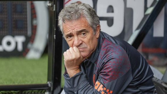 Juanma Lillo, durante un partido ante el Sheffield United de 2023.