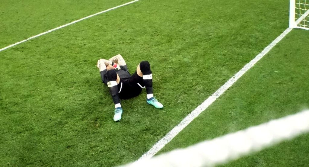 Karius, abatido tras encajar el 1-0.