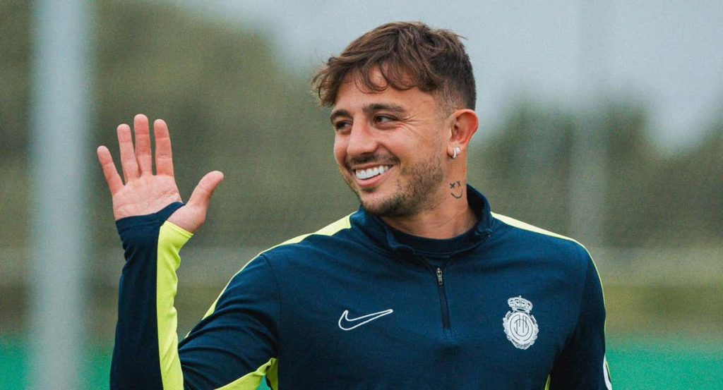 Maffeo, en un entrenamiento con el Mallorca.