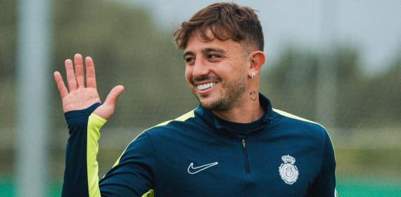 Maffeo, en un entrenamiento con el Mallorca.