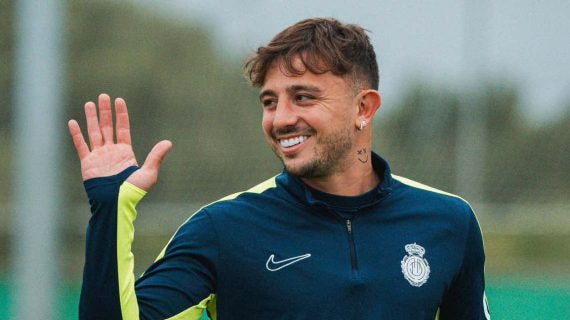 Maffeo, en un entrenamiento con el Mallorca.