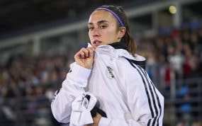 Nahikari García, durante un partido con el Real Madrid.