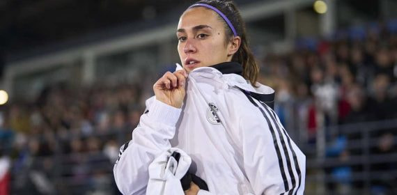 Nahikari García, durante un partido con el Real Madrid.