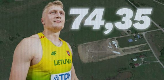Mykolas Alekna ha batido el récord del mundo en un descampado de Oklahoma.