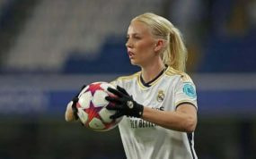 Sofie Svava, durante un partido con el Real Madrid en Champions.