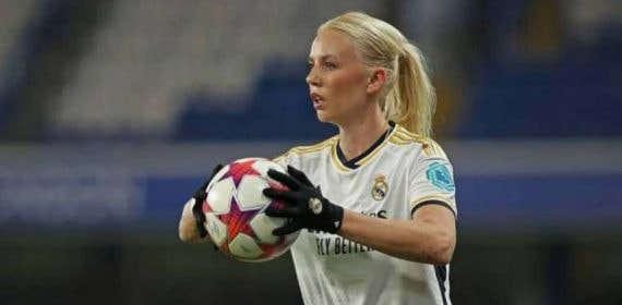 Sofie Svava, durante un partido con el Real Madrid en Champions.