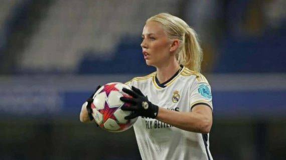 Sofie Svava, durante un partido con el Real Madrid en Champions.