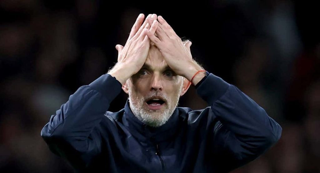 Tuchel se lamenta en el partido ante el Arsenal.