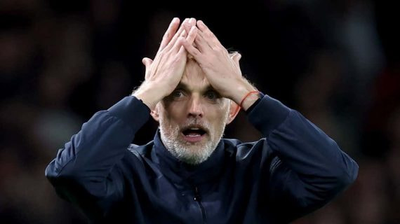 Tuchel se lamenta en el partido ante el Arsenal.