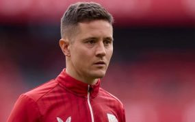 Ander Herrera, durante un calentamiento con el Athletic.