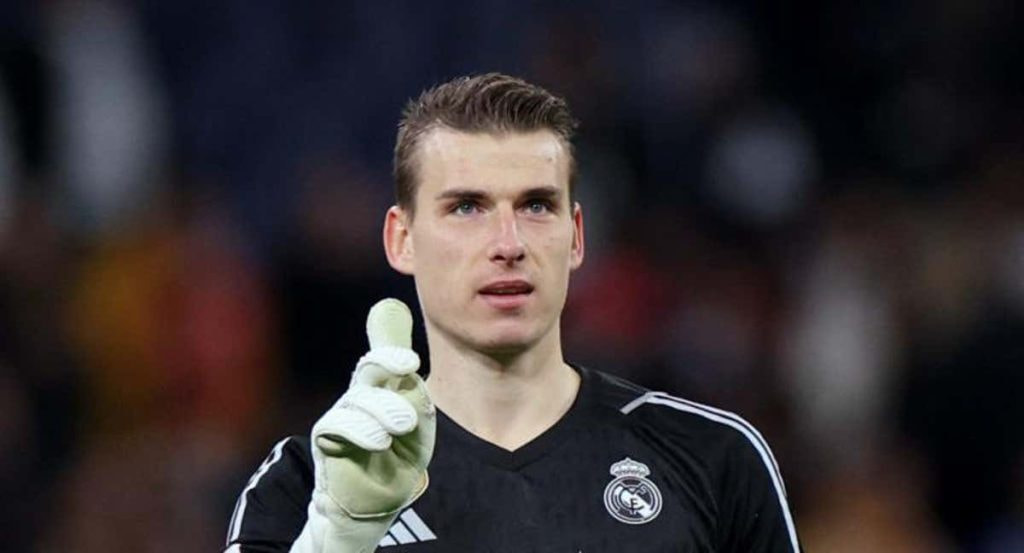 Lunin durante un partido esta temporada.