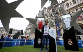 Aficionado del Real Madrid en la final de la Champions de París.