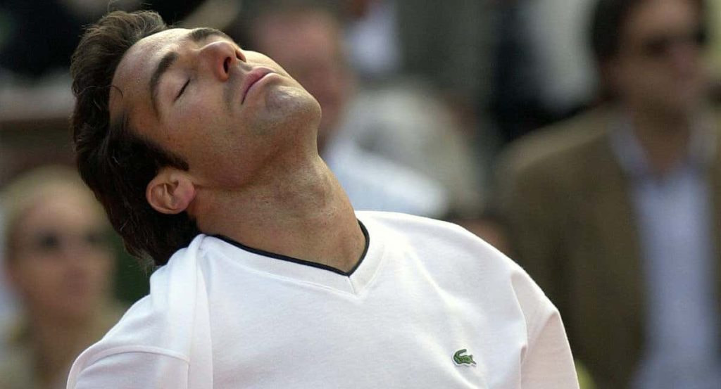 Álex Corretja durante la final de Roland Garros ante Gustavo Kuerten.