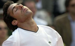 Álex Corretja durante la final de Roland Garros ante Gustavo Kuerten.