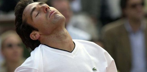 Álex Corretja durante la final de Roland Garros ante Gustavo Kuerten.