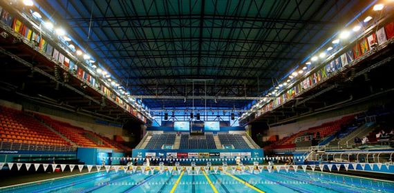 El centro acuático de Doha que albergó el pasado mes de febrero los Mundiales de Natación.