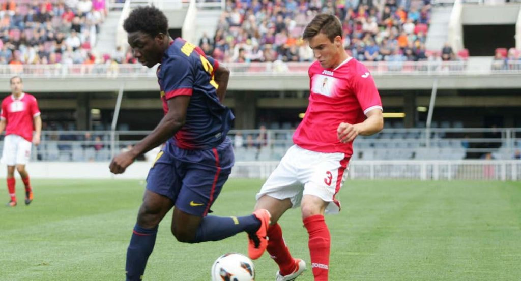 Dongou durante su etapa en el filial del Barça.