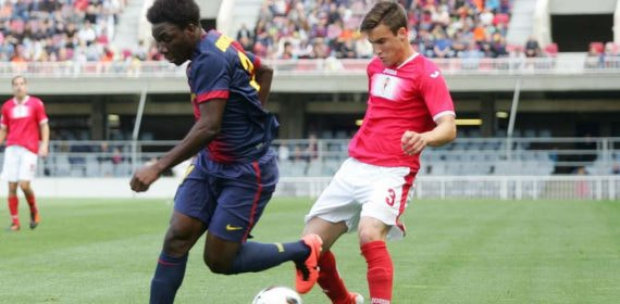 Dongou durante su etapa en el filial del Barça.