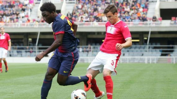 Dongou durante su etapa en el filial del Barça.