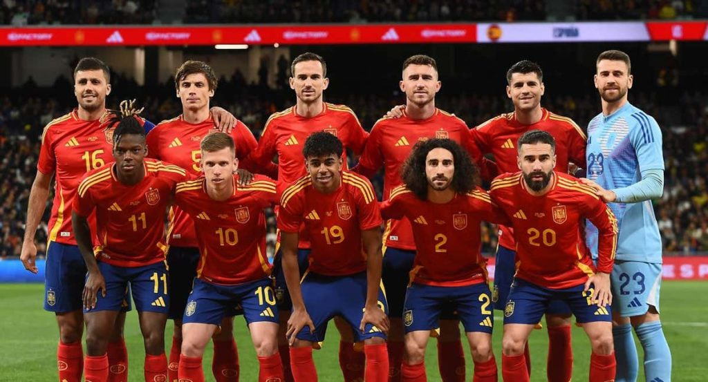 Última alineación de España en el partido contra Brasil.