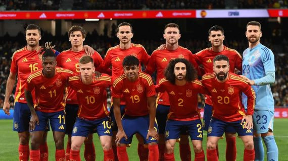 Última alineación de España en el partido contra Brasil.