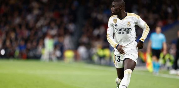 Mendy, en un partido con el Real Madrid.