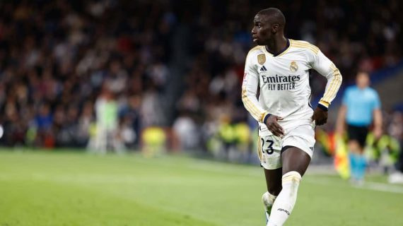 Mendy, en un partido con el Real Madrid.