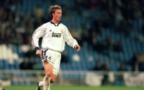 Guti, en el partido de vuelta de cuartos de final de Champions League, en 1999, frente al Dínamo de Kiev