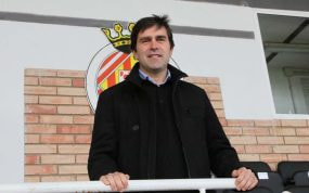 Josep Delgado durante su etapa como accionista del Girona, en Montilivi.