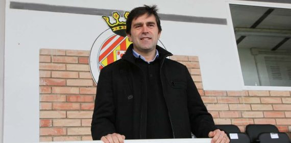 Josep Delgado durante su etapa como accionista del Girona, en Montilivi.