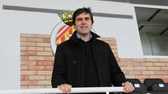 Josep Delgado durante su etapa como accionista del Girona, en Montilivi.