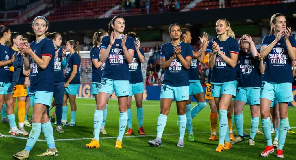 Las jugadoras del Barça celebran el título de Liga F conseguido el pasado fin de semana.