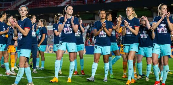 Las jugadoras del Barça celebran el título de Liga F conseguido el pasado fin de semana.