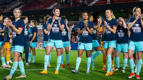Las jugadoras del Barça celebran el título de Liga F conseguido el pasado fin de semana.