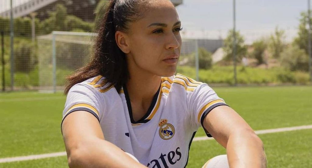 Kathellen Sousa, jugadora del Real Madrid, en la Ciudad Deportiva de Valdebebas.