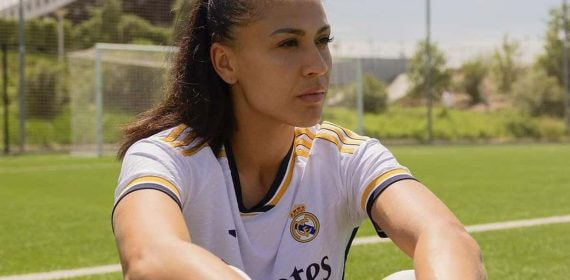 Kathellen Sousa, jugadora del Real Madrid, en la Ciudad Deportiva de Valdebebas.