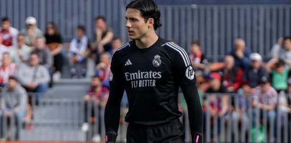Lucas Cañizares, durante el Atlético de Madrid B - Real Madrid Castilla.