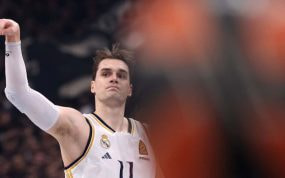 Mario Hezonja, esta temporada en un partido de Euroliga con el Real Madrid.