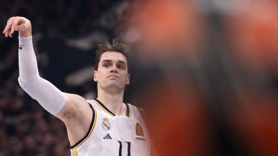 Mario Hezonja, esta temporada en un partido de Euroliga con el Real Madrid.