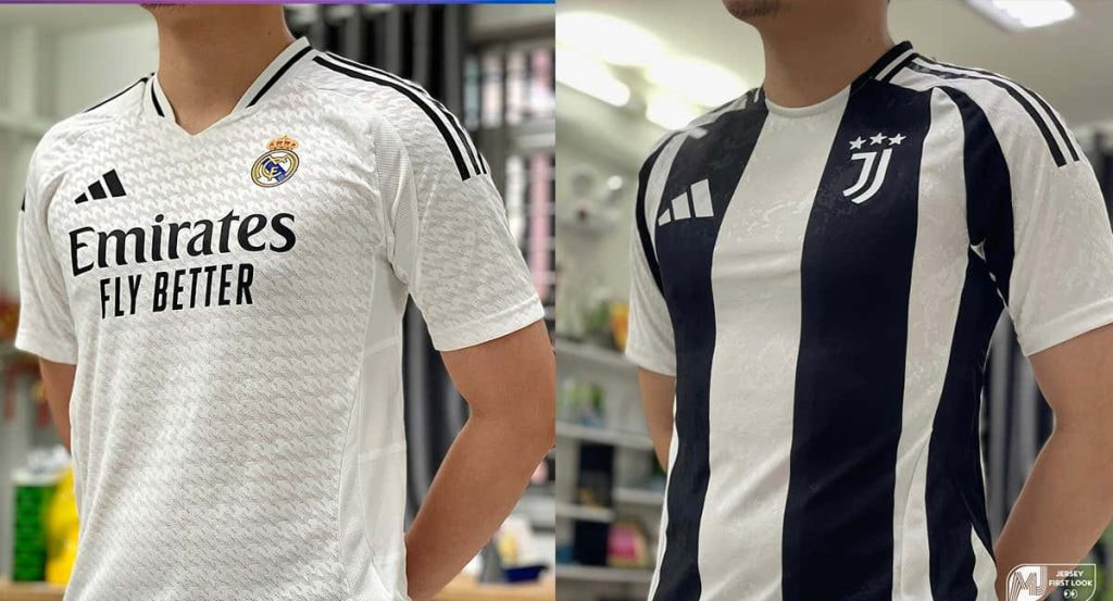 Montaje de camisetas filtradas del Real Madrid y Juventus.