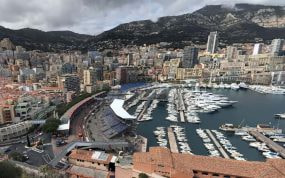 Panorámica de la zona en la que se monta anualmente el Circuit de Monaco.